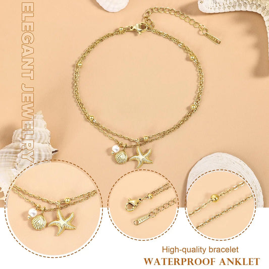 Aesthetic Gold Ankle Bracelets for Women.