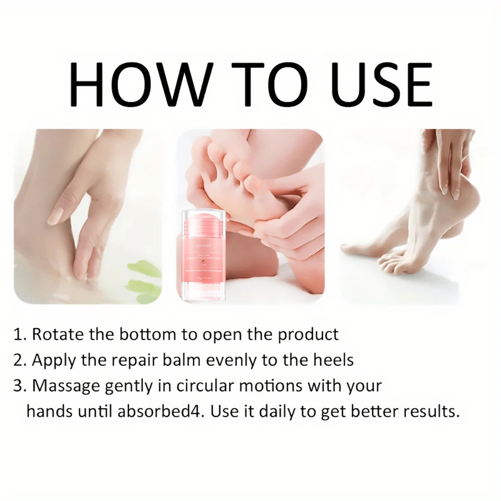 LGRAMER Peach Hand and Foot Cream Deeply moisturizes and nourishes the skin of the feet, gentle and non-irritating / anti-crack.
