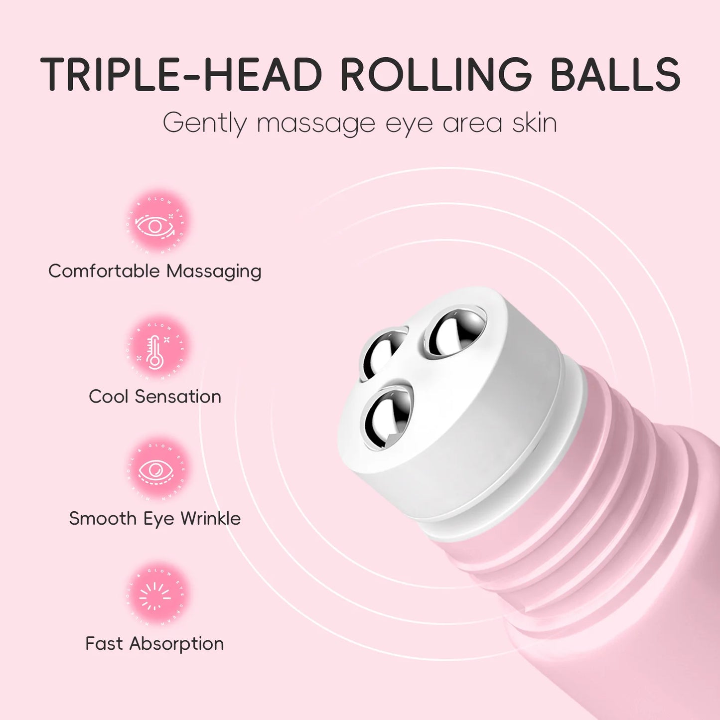 LAIKOU Sakura Anti- Wrinkle Eye Cream With Roller Ball Quick Drying Hydrating Hyaluronic Acid Refreshing Eye Serum 15ml.