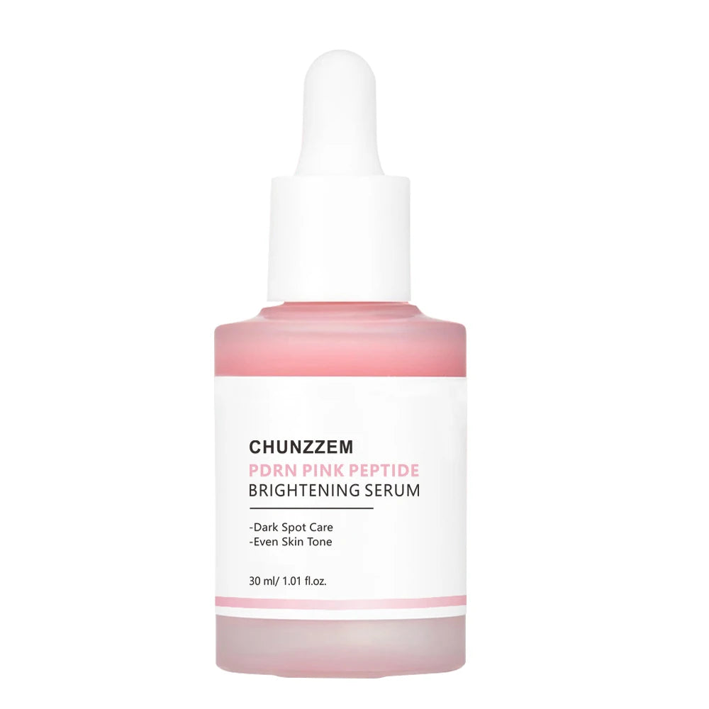 30ml CHUNZZEM PDRN Pink Peptide Brightening Moisturizing Serum Dark Spot Care Even Skin Tone Increase Elasticity Natural Extract.