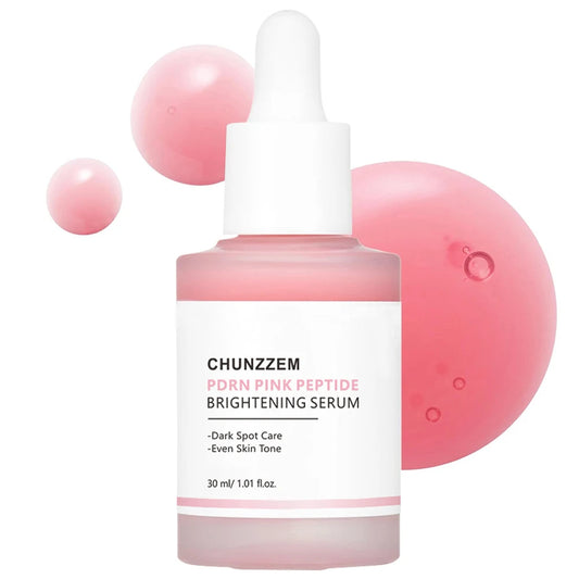30ml CHUNZZEM PDRN Pink Peptide Brightening Moisturizing Serum Dark Spot Care Even Skin Tone Increase Elasticity Natural Extract.