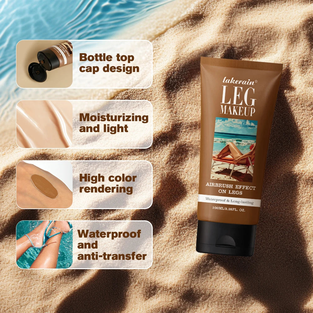 100ml Leg Makeup Long-lasting Waterproof And Anti-Transfer Concealer Even Skin Tone Wheat Tan Brown Liquid Foundation