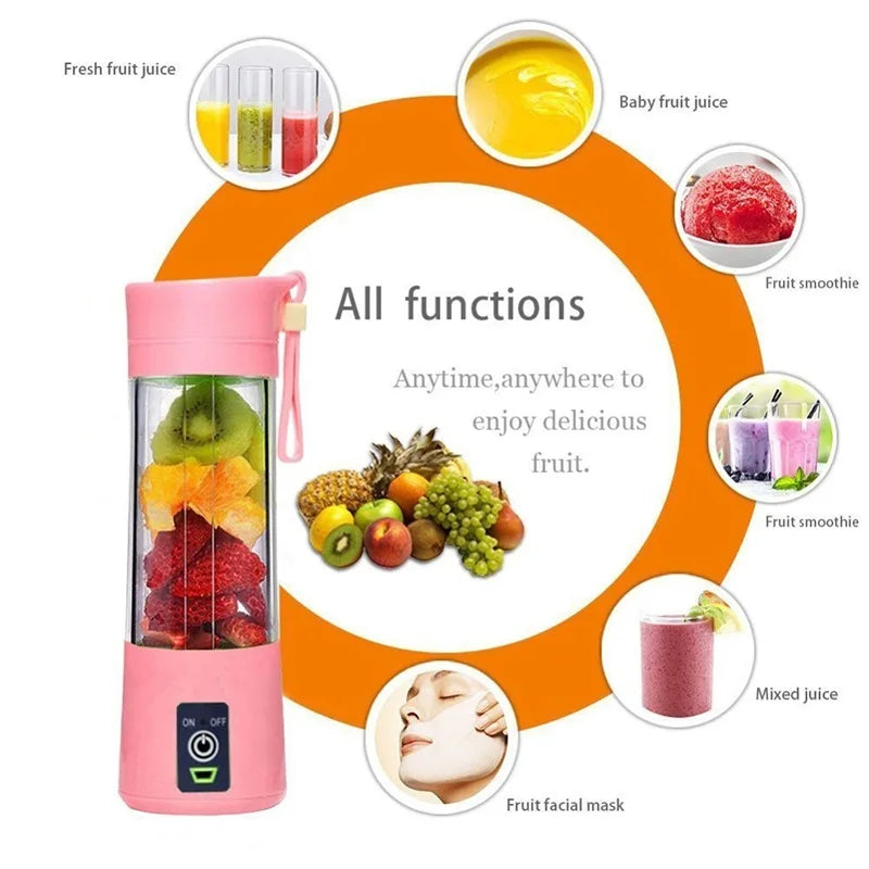 High Quality Portable USB Rechargeable Juicer Blender with Stainless Steel Blades Automatic Handheld Fruit Smoothie Cup