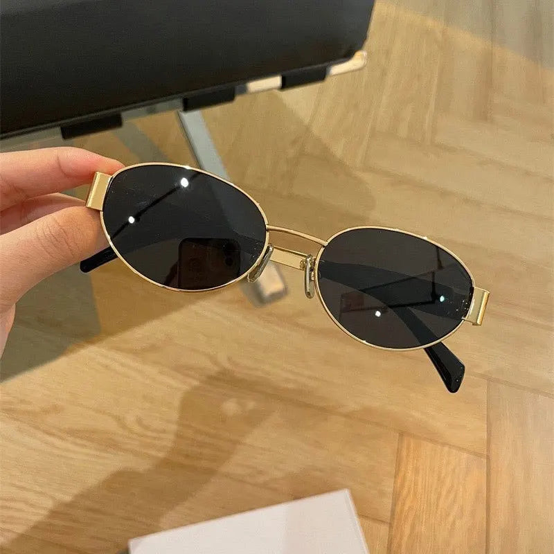 1/2PCS Retro Oval Metal Sunglasses for Daily Wear