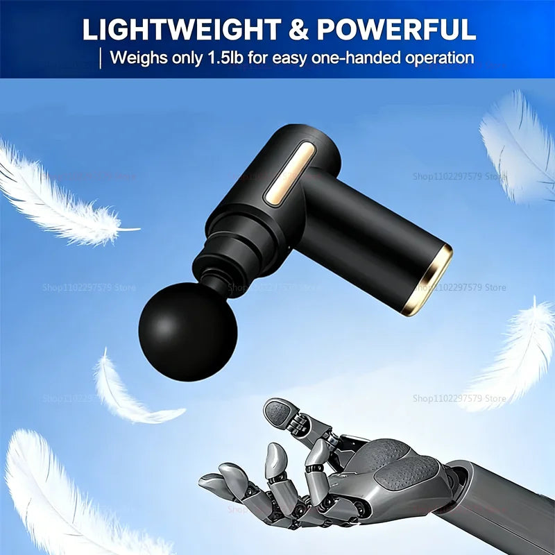 Gun Deep Tissue Massager 6 Adjustable Speeds 4 Massage Heads.