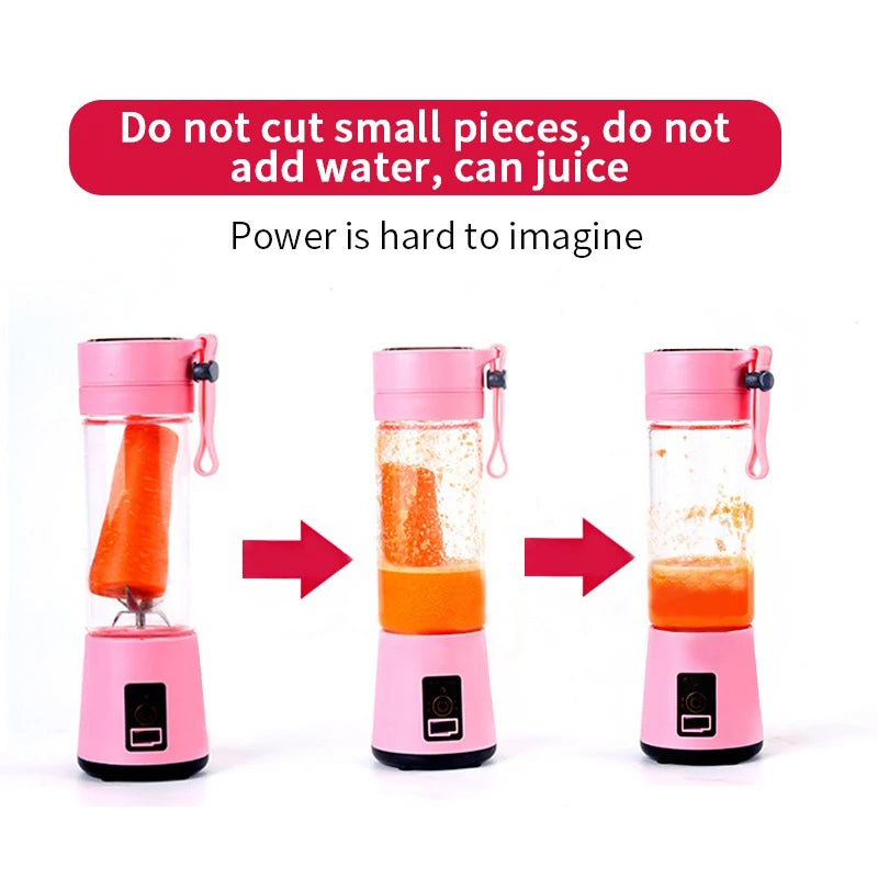 High Quality Portable USB Rechargeable Juicer Blender with Stainless Steel Blades Automatic Handheld Fruit Smoothie Cup