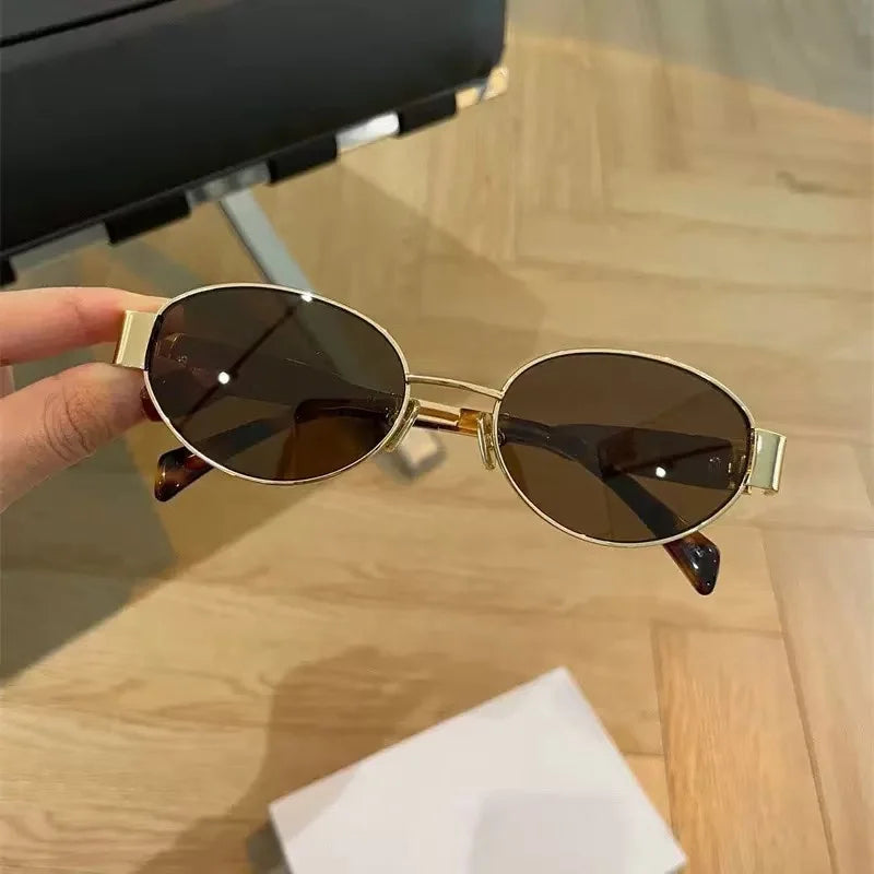 1/2PCS Retro Oval Metal Sunglasses for Daily Wear