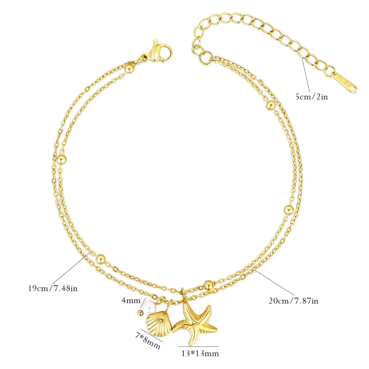 Aesthetic Gold Ankle Bracelets for Women.