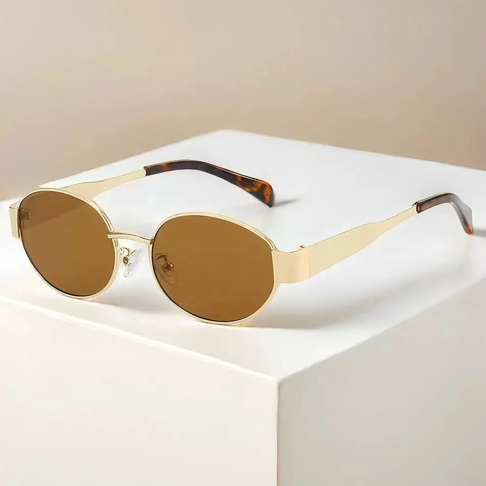 1/2PCS Retro Oval Metal Sunglasses for Daily Wear