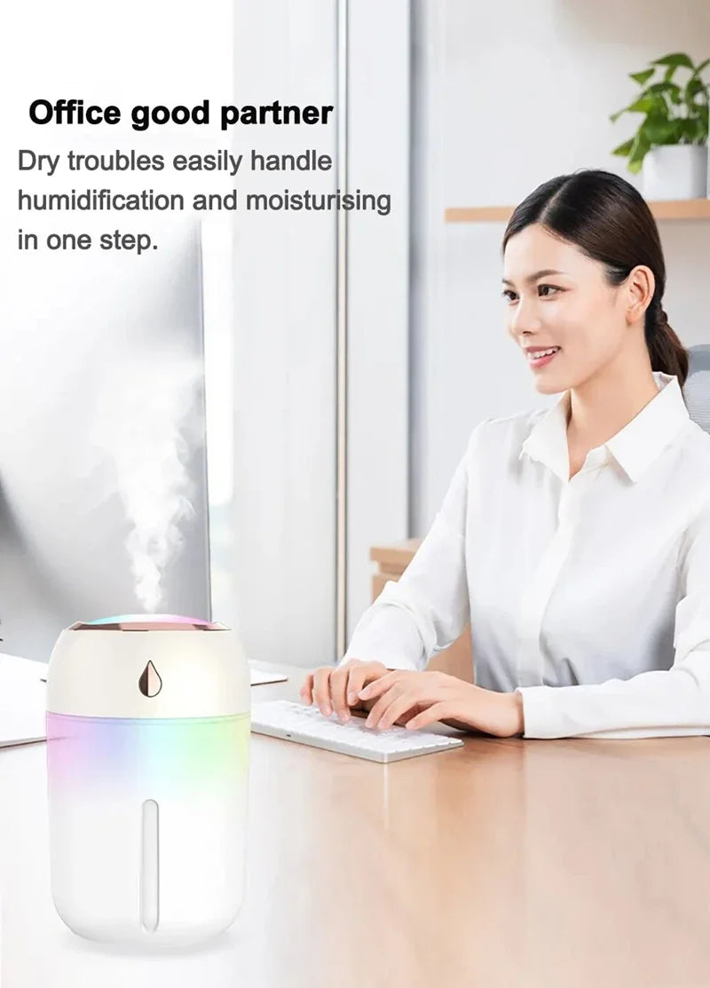 Air Humidifier Electric Aroma Diffuser LED Cool Light Mist For Home.
