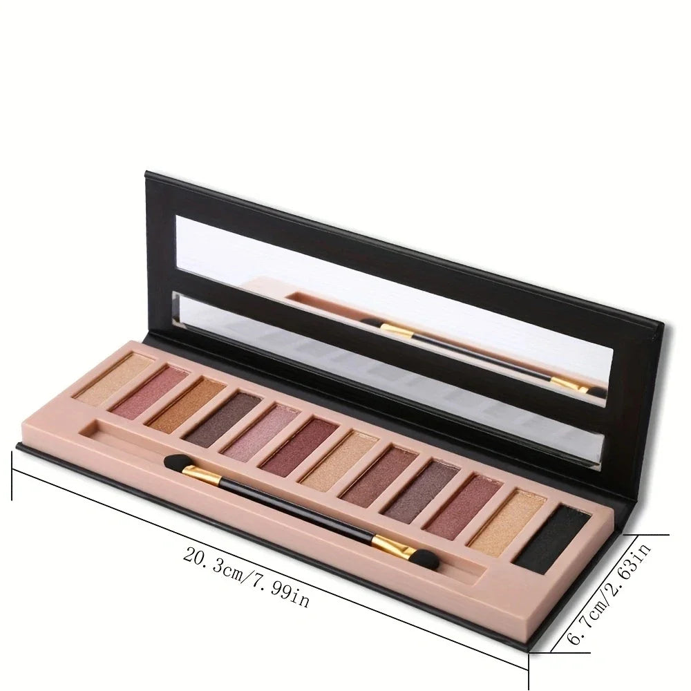 Matte Pearlescent Eyeshadow Palette, 12-colors Long-lasting, Non-smudged Earth Color Makeup Eyeshadow, Pearlescent Eyeshadow New.